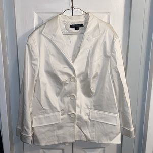 Lafayette 148 White Suit Jacket and Pants Set
